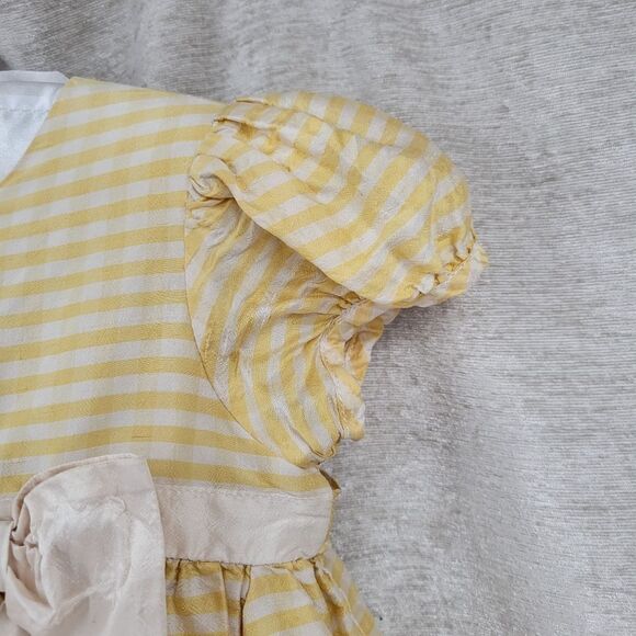 Simi Silk Butter Yellow Gingham Dress Infant Baby Girls Size 18mo - Picture 3 of 15